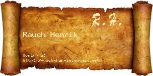 Rauch Henrik névjegykártya